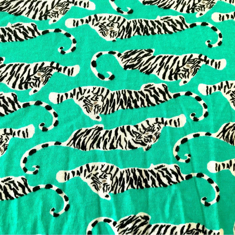 Diane von Furstenberg x GAPKids | Turquoise Tiger Print Wrap Dress XXL (14-16)